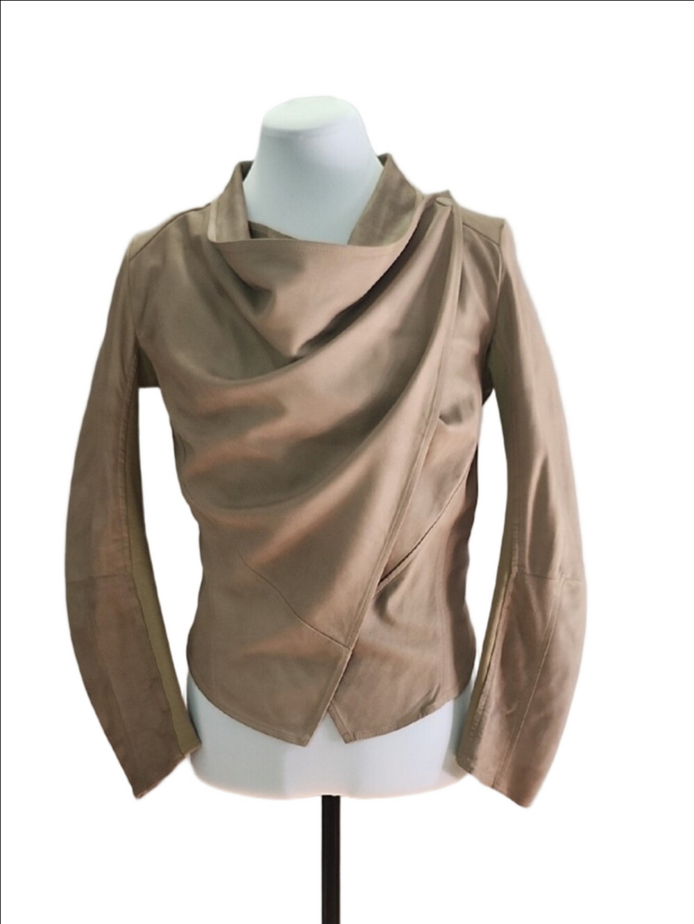 LAMARQUE genuine leather beige taupe 2 way wear light jacket